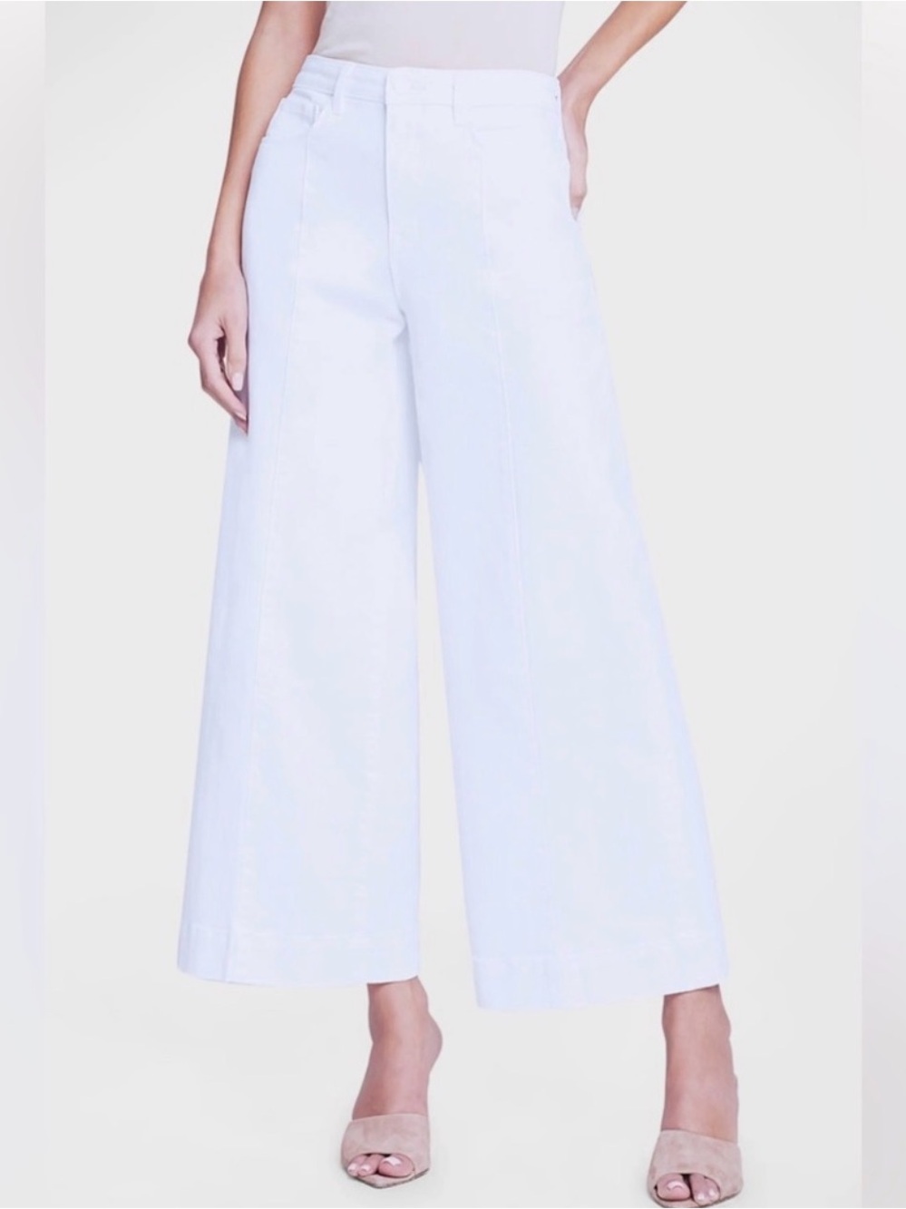 L'AGENCE Houston High-Rise Wide-Leg Crop jeans